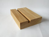 Wooden (Maple) smartphone and tablet stand close-up